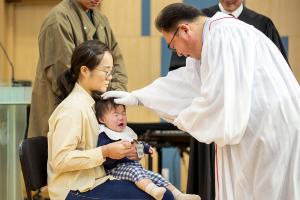  주일 부활절 세례예식